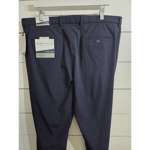 Perry Ellis Portfolio Travel Lux Pants Slim Performance Golf Nylon Navy 38x32